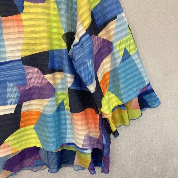 Alfred Dunner 2X Colorful Abstract Knit Top Blouse Artsy 3/4 Sleeve Indigo Daze - Picture 6 of 10